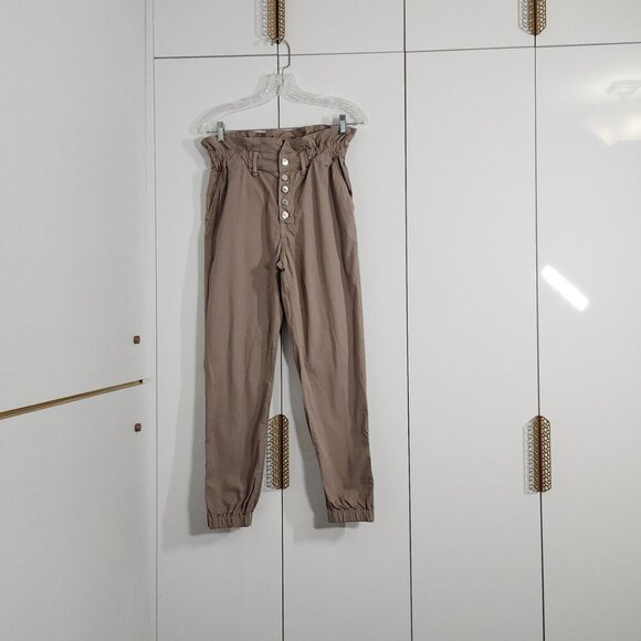 Veronica Beard Tedi Elastic Waist/Hem Pant Tapered Leg High Rise Size 27/4 Khaki - Picture 3 of 11